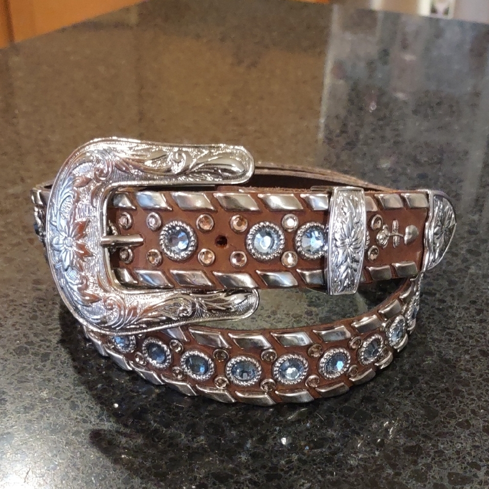 KIPPYS | Rhinestone Embellished Leather Cowgirl Formal Western Belt